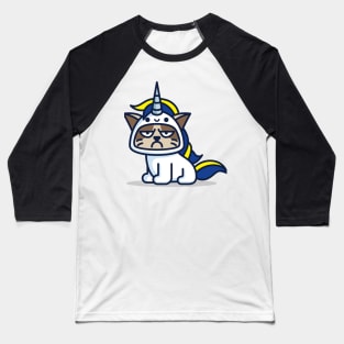 Grumpy Unicorn Cat Baseball T-Shirt